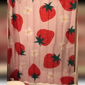 New strawberry strawberries shower curtain 72"